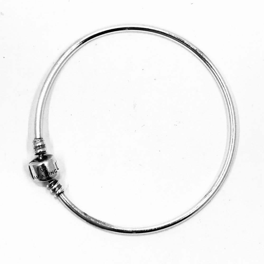 Silver Tone Pandora Style Charm Bracelet WithSnap Closure 7”